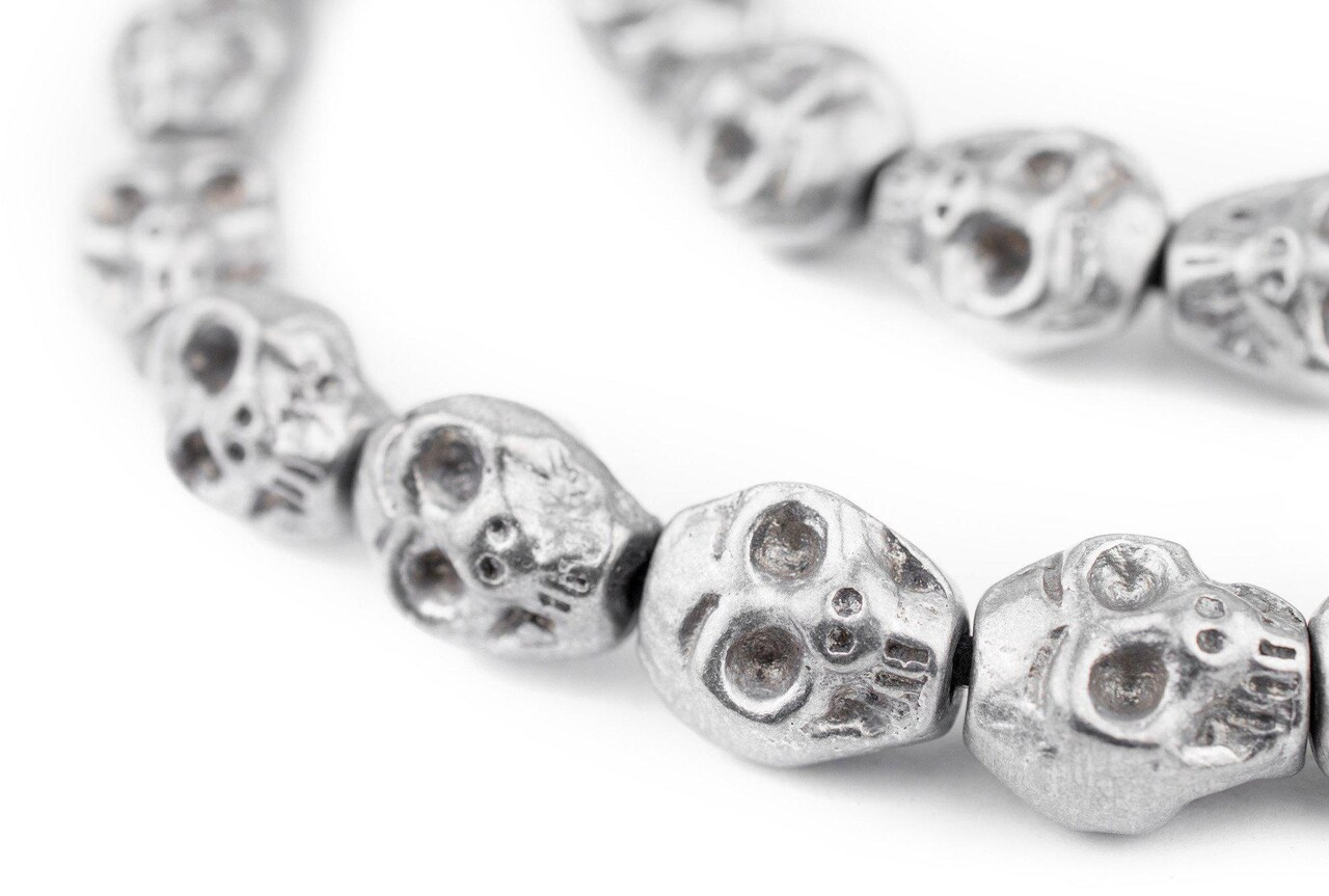 The Bead Chest Aluminum Skull Beads (14x12mm): Tribal Metal Spacers